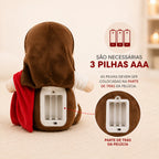 Boneco de Pelúcia Jesus que Respira com Luz e Música