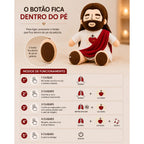 Boneco de Pelúcia Jesus que Respira com Luz e Música