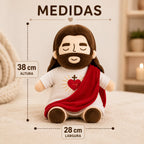 Boneco de Pelúcia Jesus que Respira com Luz e Música